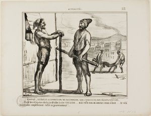 In Naples - The Commission of Bastonnades During Their Delicate Job, Plate 213 from Actu