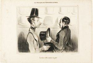 "It fits you like a glove!", plate 34 from Types Parisiens by Honoré Victorin Daumier