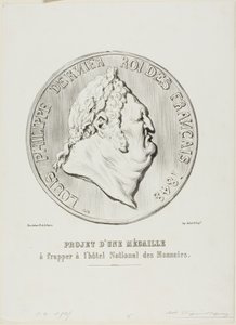 Louis-Philippe, Last King of the French 1848. Design for a medal to be manufactured by the National Mint by Honoré Victorin Daumier