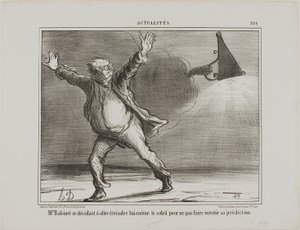 Monsieur Babinet Shuts Down the Sun, Plate 386 from Actualités by Honoré Victorin Daumier