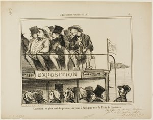 Open Air Exhibition of Provincials Coming to Paris to See the Palace of Industry, Plate 31 from The Universal Exhibition by Honoré Victorin Daumier