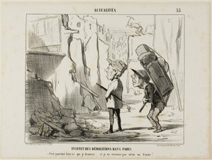 Result of the Demolishing of Buildings in Paris, Plate 55 from Actualités by Honoré Victorin Daumier