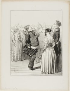 Rifolard Opens the Ball, Plate 5 from The Banqueters by Honoré Victorin Daumier