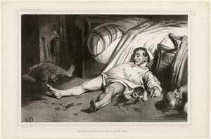 Rue Transnonain, on April 15, 1834, Plate 24 from L’Association mensuelle by Honoré Victorin Daumier