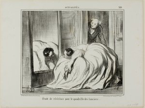 Study of Reverence for the Quadrille of the Lancers, plate 380 from Actualités by Honoré Victorin Daumier