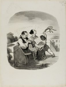 The Advantage of Sharing the Fresh Air on an Italian Terrace Together with a Great Number of Insects, plate 42 from Pastorales by Honoré Victorin Daumier