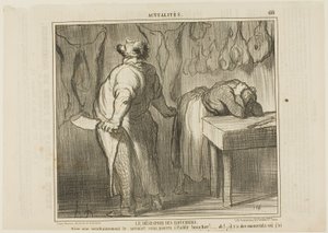 The Despair of the Butcher, plate 458 from Actualités by Honoré Victorin Daumier