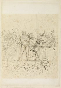 The Side Show by Honoré Victorin Daumier