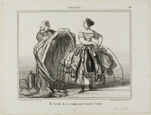The Usefulness of the Crinoline When Cheating the Customs, Plate 414 from Actualités