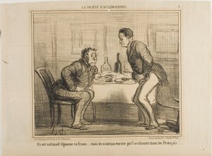 They succeeded in acclimatizing the Indian potato to the French climate, but it is still a problem to acclimatize the French to the Indian potato!, plate 1 from The Society of Acclimatization
