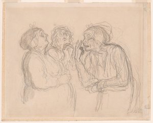 Three Gossips by Honoré Victorin Daumier