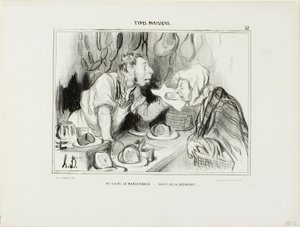 "You Sniff the Merchandise... Before Buying It," plate 32 from Types Parisiens by Honoré Victorin Daumier