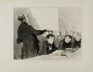 You remember now that young Cabassol is far too good in translation that I would allow anyone in this class to molest him... he is under my immediate protection! At the final exams it is he who will hold up the honour of Bilboquet High school, plate 32