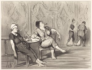 At the Refreshment Stall by Honoré Daumier