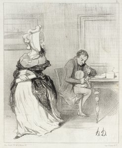 Farewell, my dear, I am going to my publishers! ... by Honoré Daumier