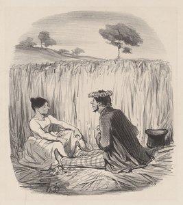 An Idyll in the Wheat by Honoré Daumier