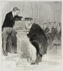 Approach Mr. Gerenflot...come receive the crown... by Honoré Daumier