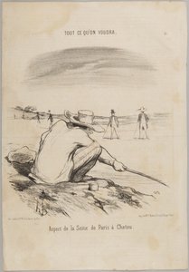 View of the Seine from Paris at Chatou, number 71 from the series Anything You Like from Le Charivari by Honoré Daumier