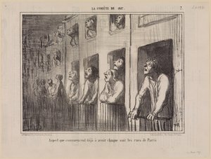 The Streets of Paris Already Begin to Look Like This Every Evening (The Comet of 1857, Plate 7) by Honoré Daumier