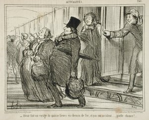 Having Made a Journey of Fifteen Leagues by Railway... by Honoré Daumier