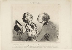 Discomfort of Talking with People ..., number 29 from the series Parisian Types by Honoré Daumier