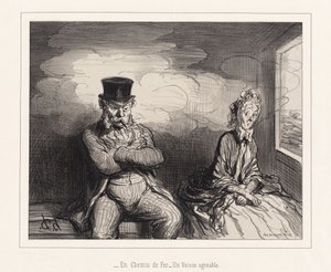 On the Railroad: A Pleasant Neighbor by Honoré Daumier