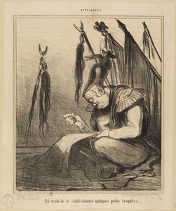 In the Process of Making Some Small Trophies by Honoré Daumier