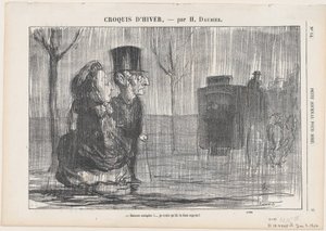 Full again... I think they are doing this on purpose!, from "Winter Sketches" by Honoré Daumier
