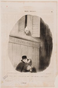 Good night, my darling... if your grocer saw us... by Honoré Daumier