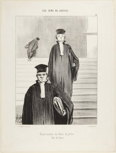 Grand Staircase of the Palace of Justice, Front View, number 36 from the series The People of Justice by Honoré Daumier
