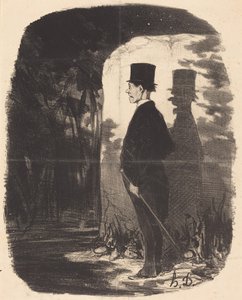 There is no denying it, I have to cross this... wood... by Honoré Daumier