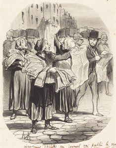 Inconvenience of Buying a Newspaper... by Honoré Daumier