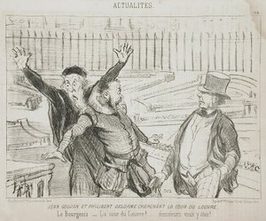 Jean Goujon and Philibert Delorme Seeking the Court of the Louvre by Honoré Daumier