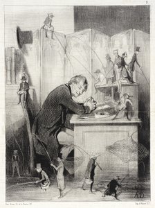 The Fishing by Honoré Daumier
