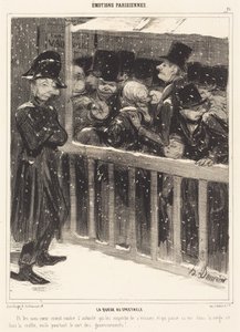 The Queue at the Show by Honoré Daumier