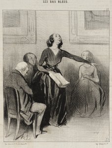 The Blue Stocking Reciting Her Piece by Honoré Daumier