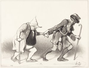 The Constitutional and the Wandering Jew by Honoré Daumier