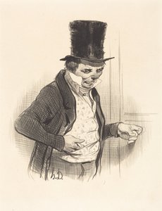 The concierge on rounds of visits... by Honoré Daumier