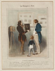 The Portrait with the Daguerreotype. (The Strangers in Paris No. 16), from Le Charivari by Honoré Daumier