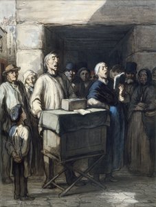 The Barrel Organ Player by Honoré Daumier