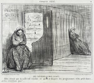 The Theaters in August by Honoré Daumier