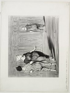 The Bathers, plate 15: It is her again, a pretty fashion, Madame Coquardeau! by Honoré Daumier