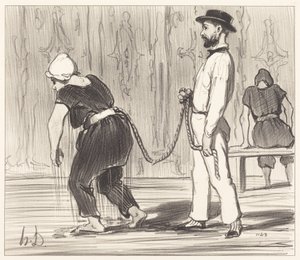 Madame Rabourdeau at Her First Lesson by Honoré Daumier