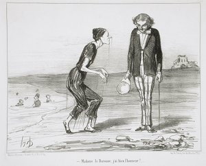 Madame la Baronne, I have the honour! by Honoré Daumier