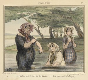 Nymphs by the Marne by Honoré Daumier
