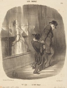 Oh! Papa... what a beautiful woman! by Honoré Daumier