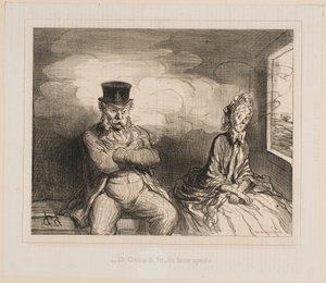 On the Train... A Pleasant Companion by Honoré Daumier