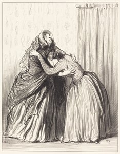 Yes, my dear, my husband has swallowed my dignity... by Honoré Daumier