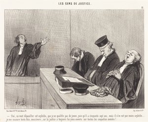 Yes, they want to rob this orphan... by Honoré Daumier