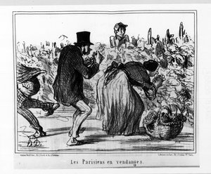Parisian sketches: Parisians in harvest - by Daumier, in 